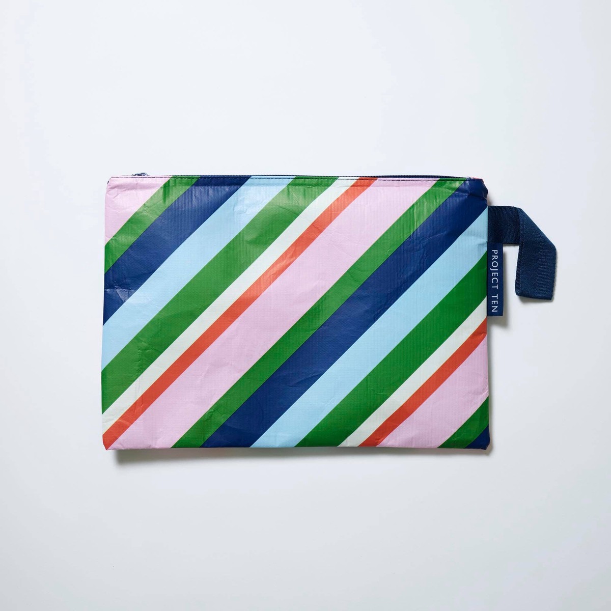 Large Zip Pouch Rugby Stripe