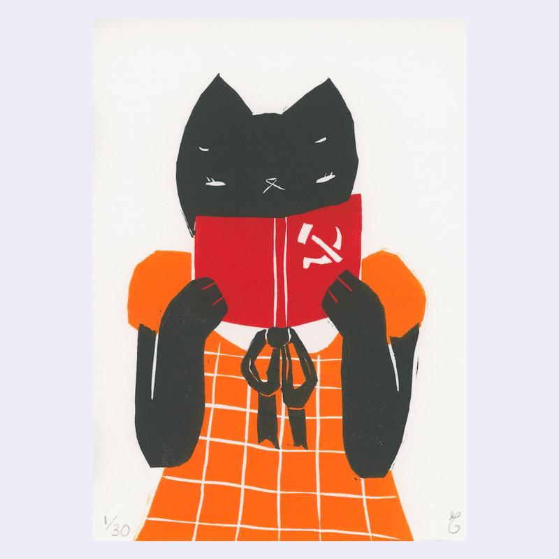 Neko 2024 - Thao - "Not My Cat, My Comrade" Linocut Print