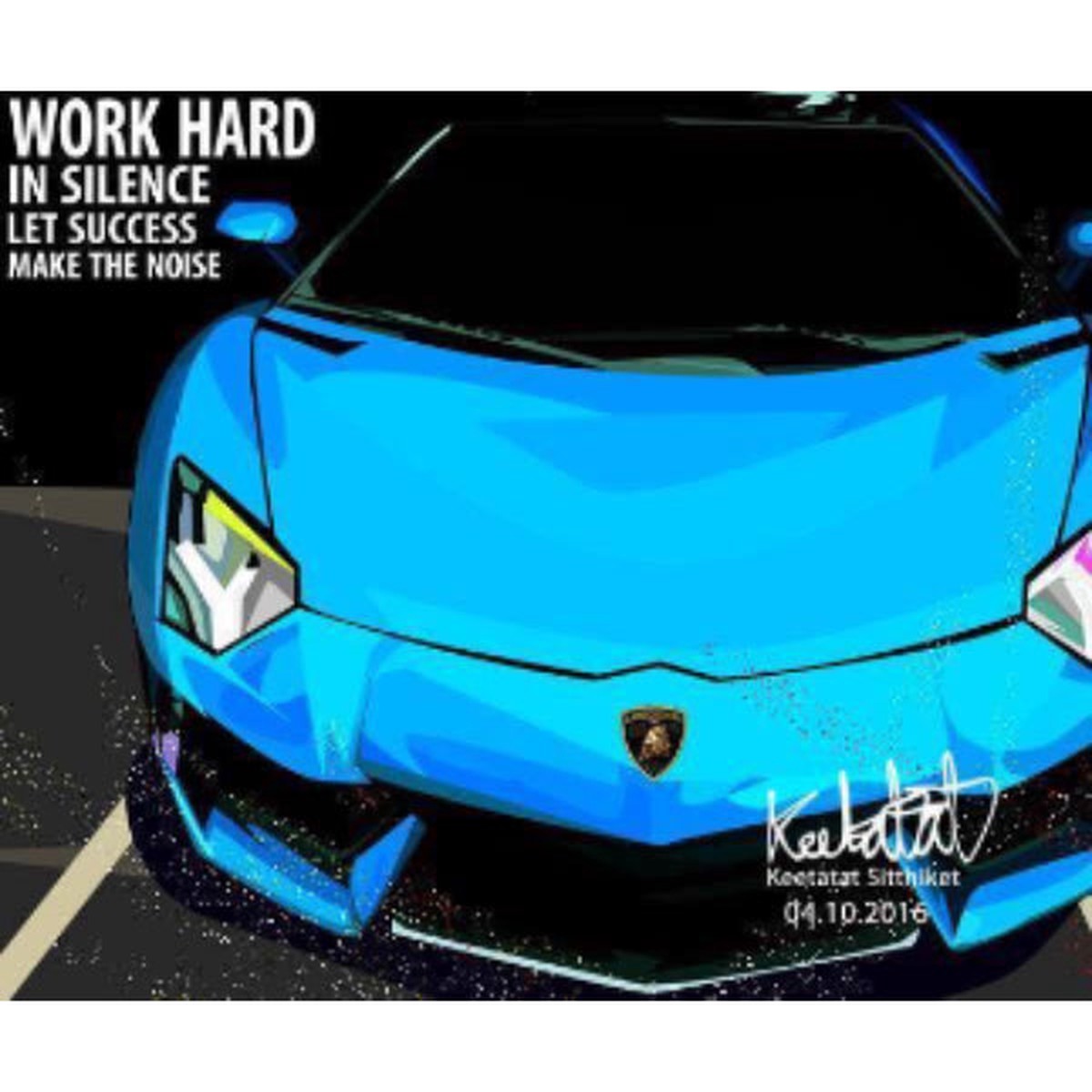 Pop Art Wall Decoration Drawing (Car - LAMBORGHINI)