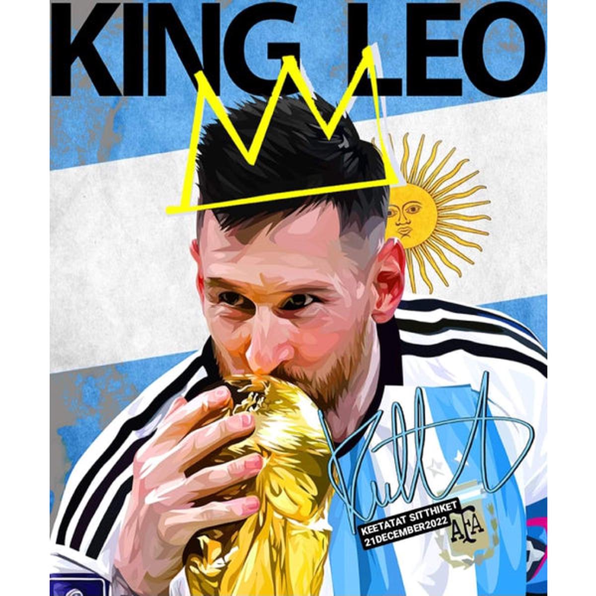 Pop Art Wall Decoration Drawing (Lionel Messi - King Leo)