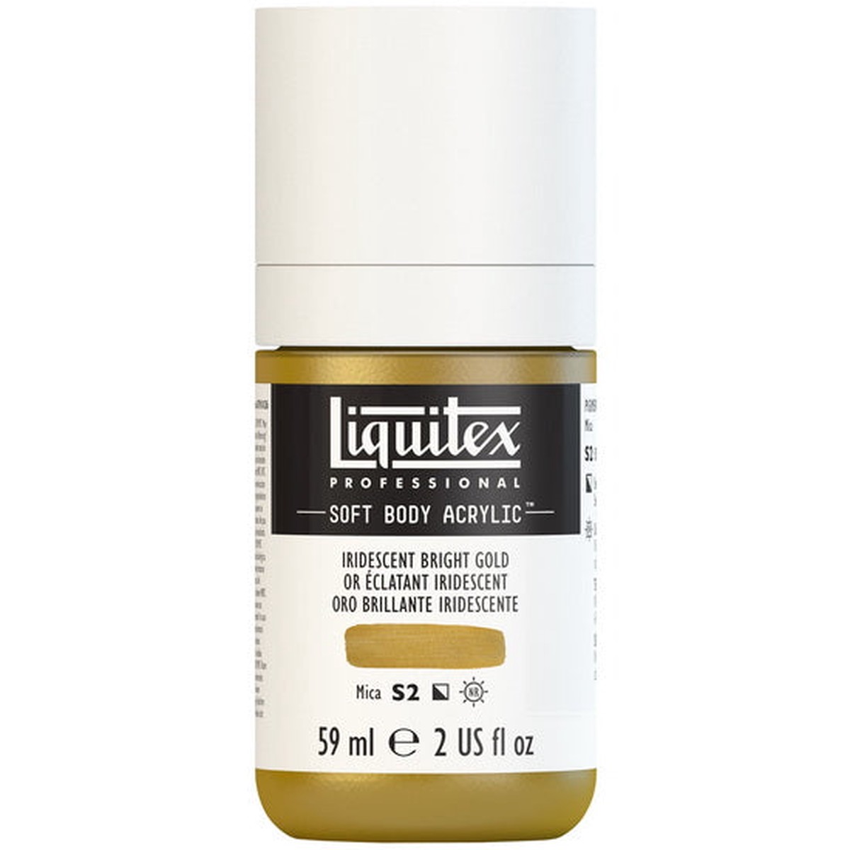 Soft body acrylic - 2oz - iridescent bright gold - s2