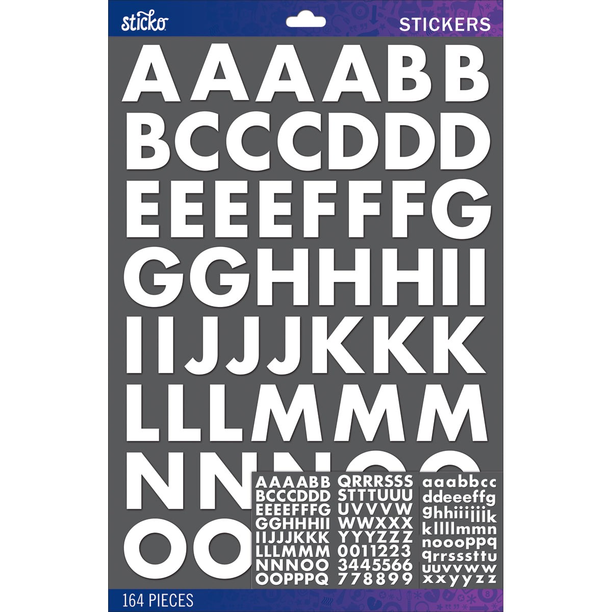 White Bold Large Alphabet Stic