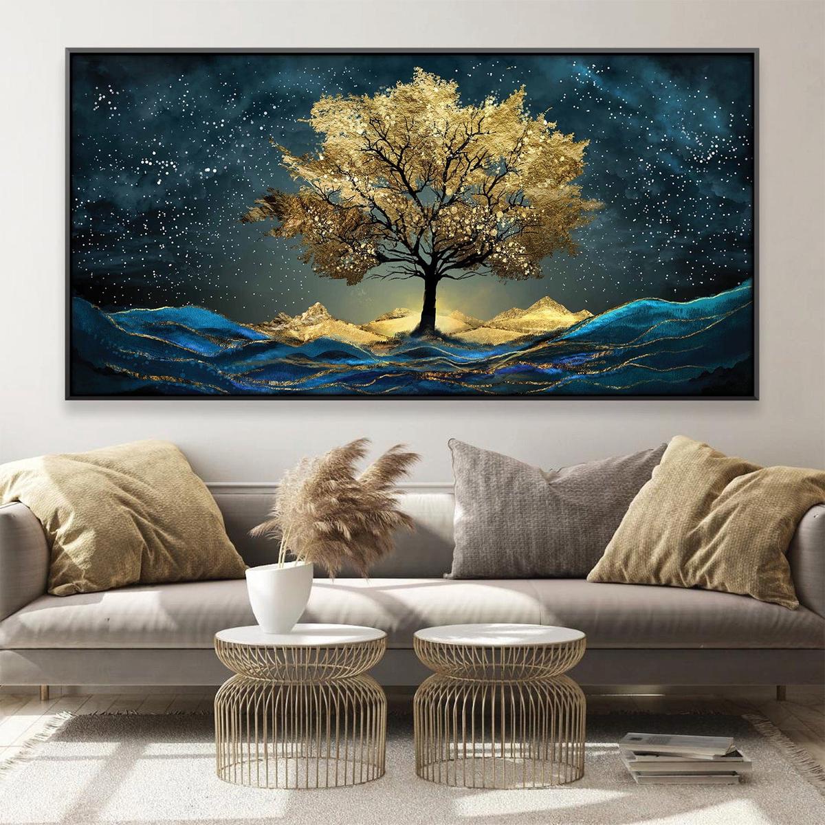 Celestial Golden Tree Canvas