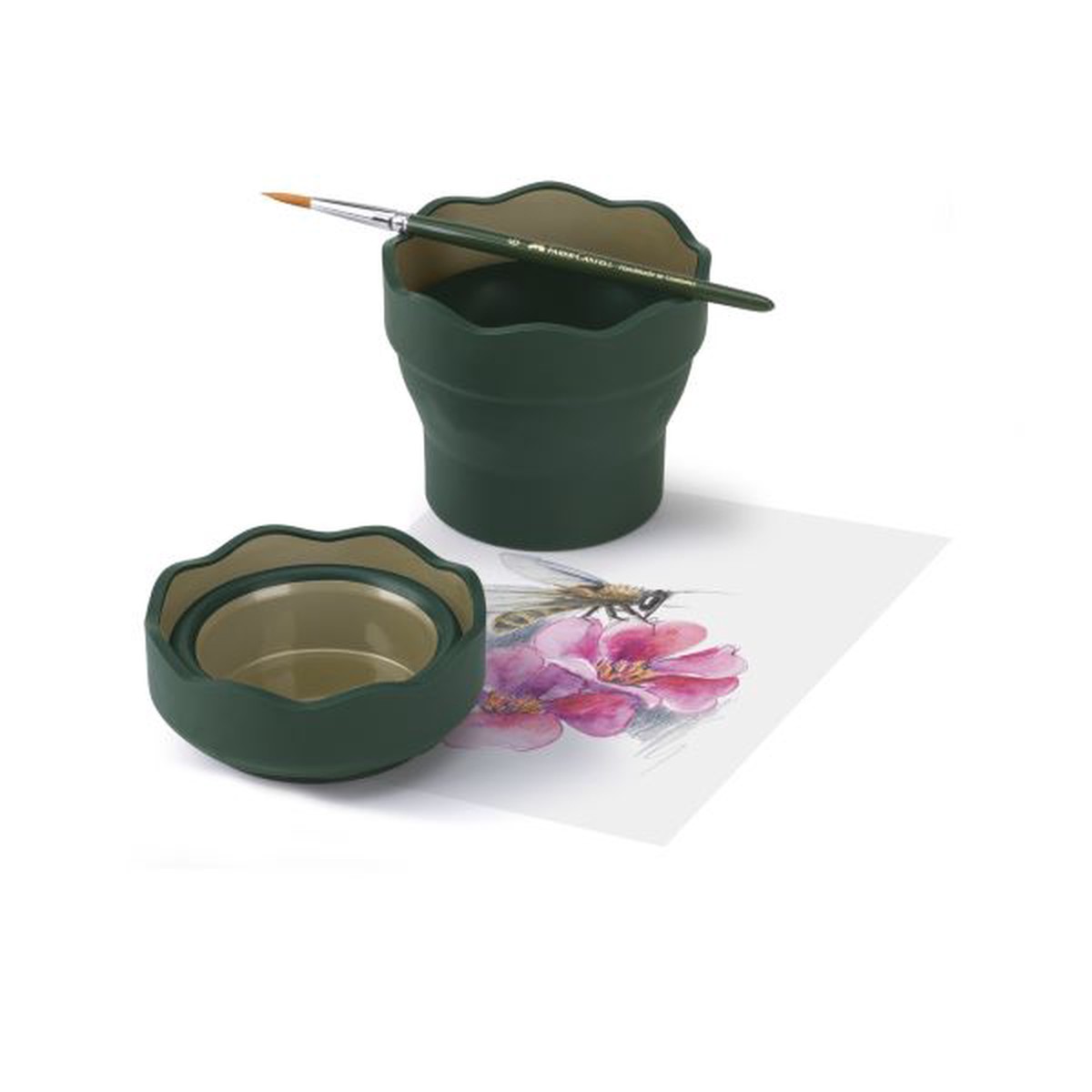 FABER CASTELL CLICK & GO WATER CUP DARK GREEN