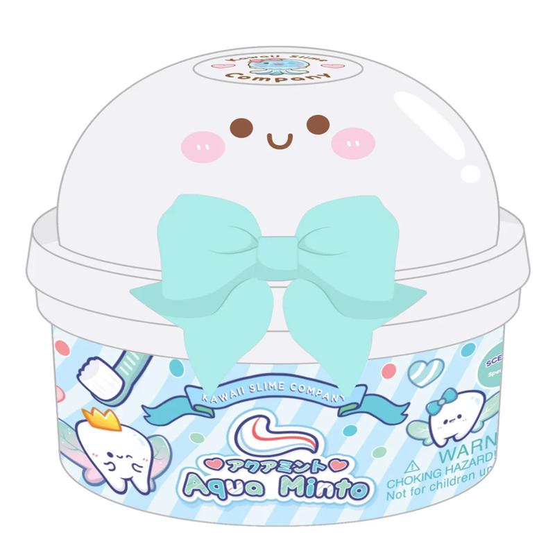 Kawaii Slime Company: Aqua Minto Glossy Clear Signature Dome Slime