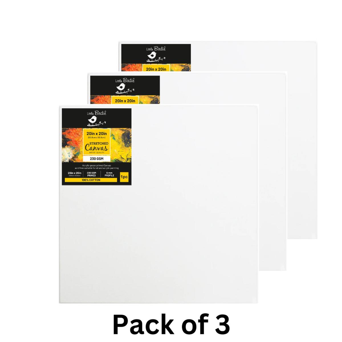 Stretched Canvas Frame 16X30Mm 230Gsm 20 X 20Inch 1Pc