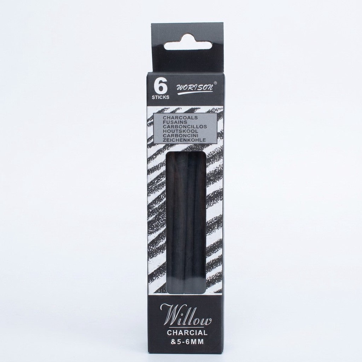 Willow Charcoal Sticks 5 to 6mm Pack Of 6pcs Box
