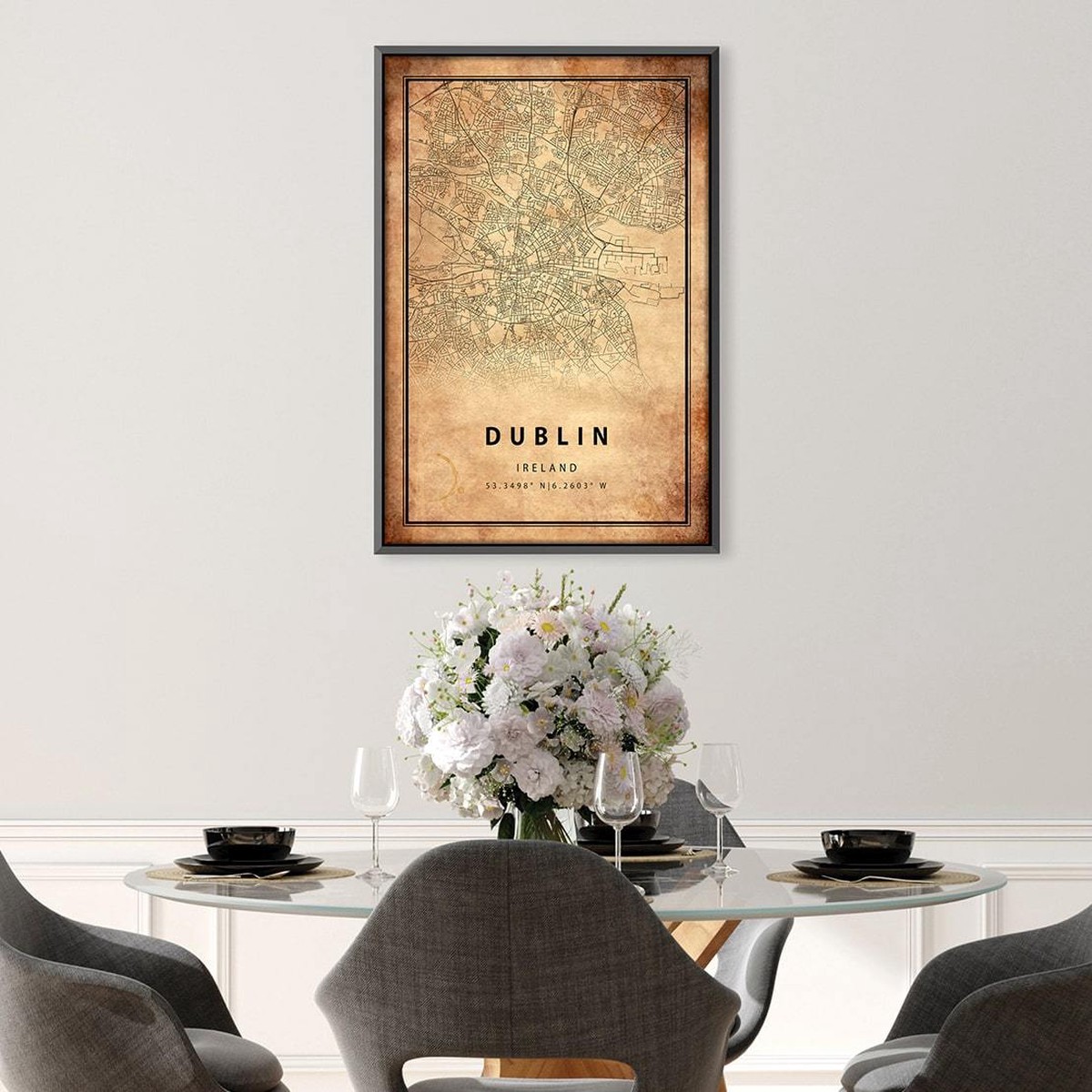 Dublin Vintage Map Canvas