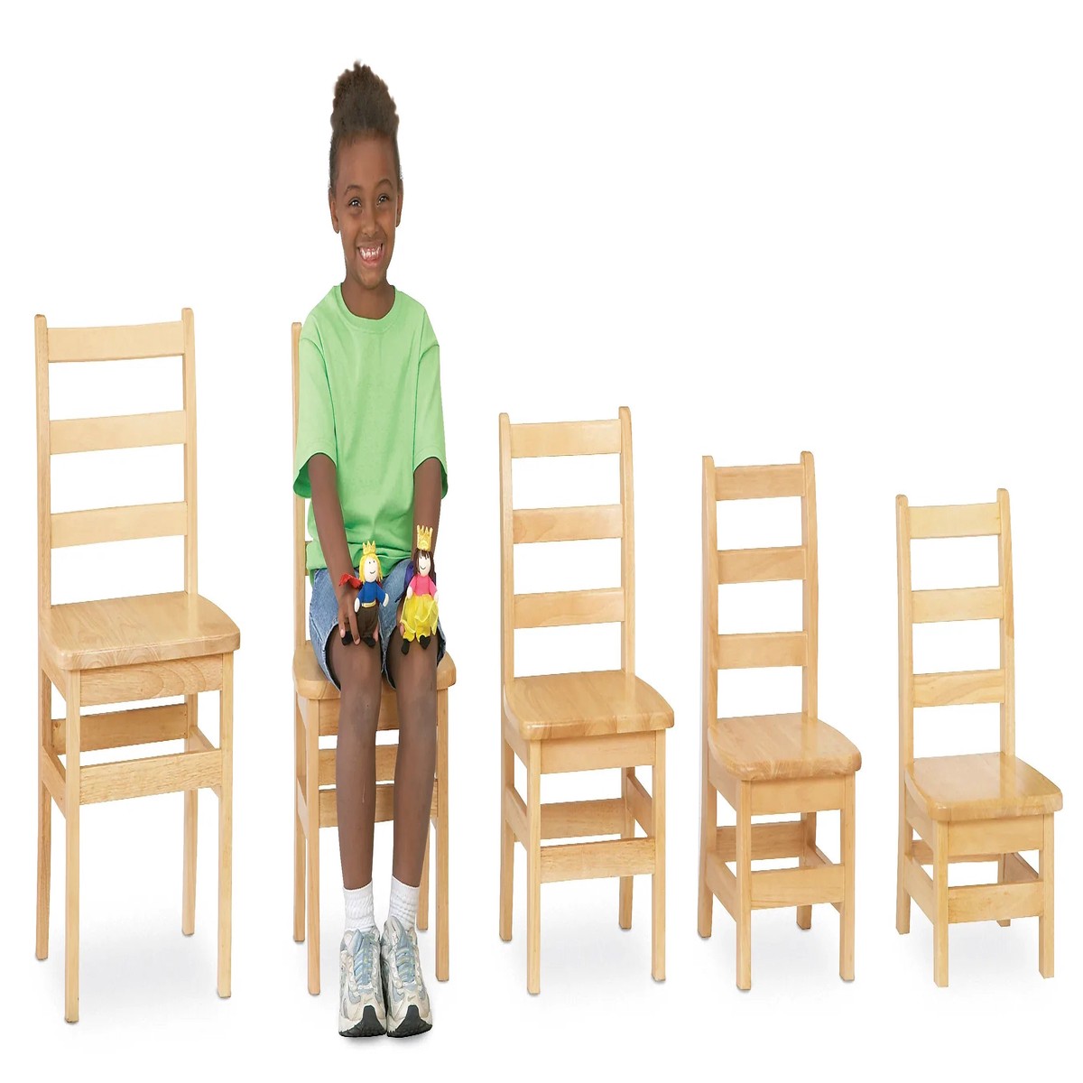 Jonti-Craft KYDZ Ladderback Chair Pair - 16" Height
