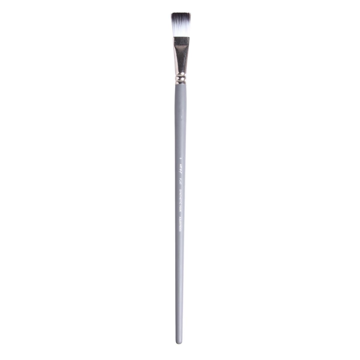 Long Handle Brush Flat Synthetic Hair Size 9 Handle Length 250mm