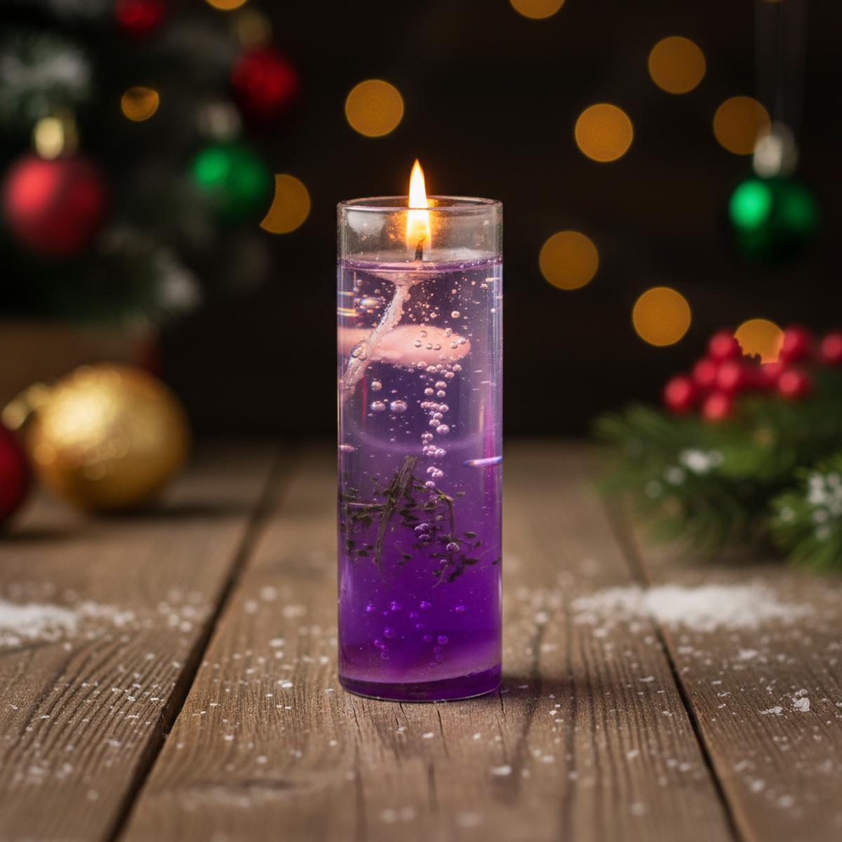 Scented Glass Gel Candle Purple 8cm X 2.5cm 1pc