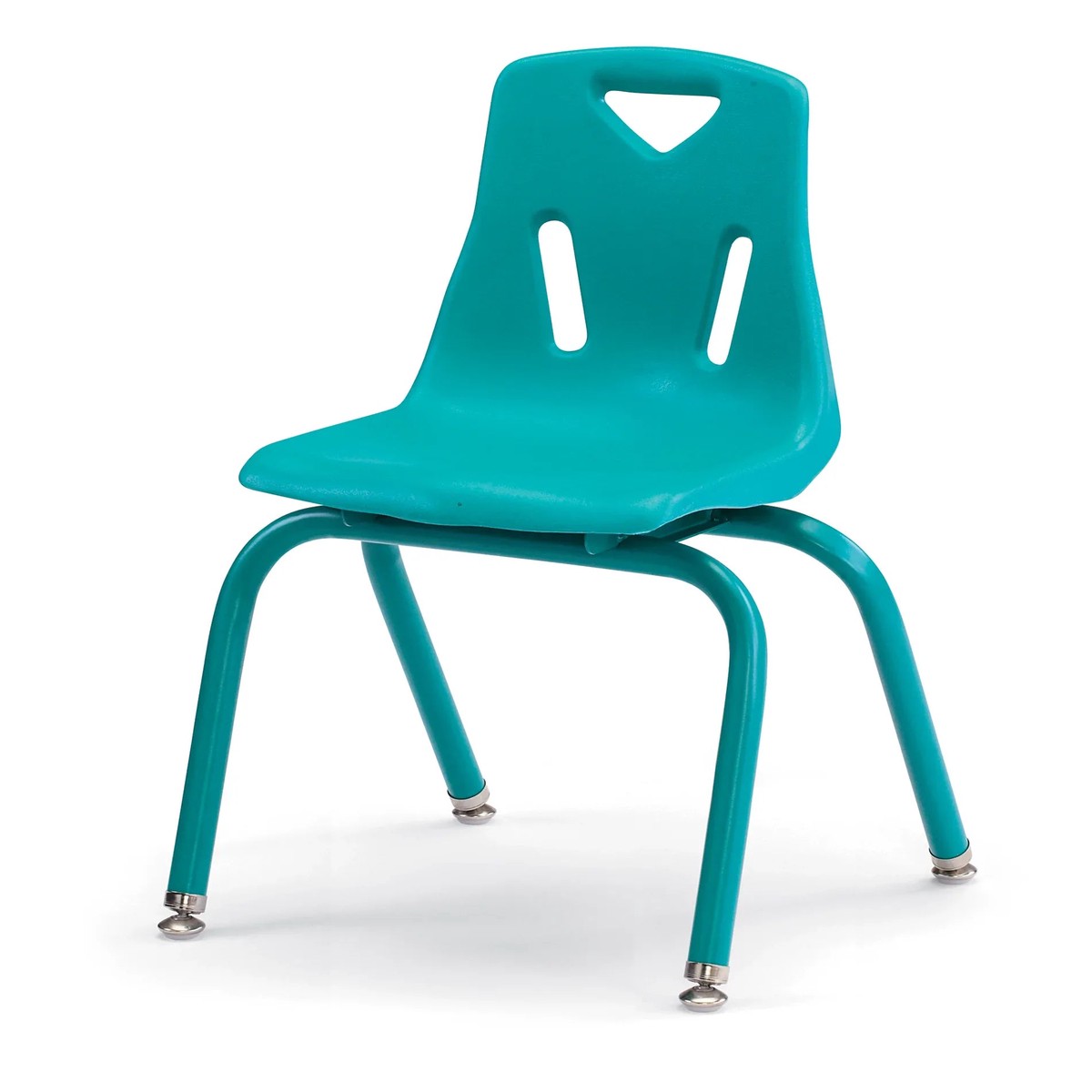 Berries Stacking Chair with Powder-Coated Legs - 14" Ht - Teal