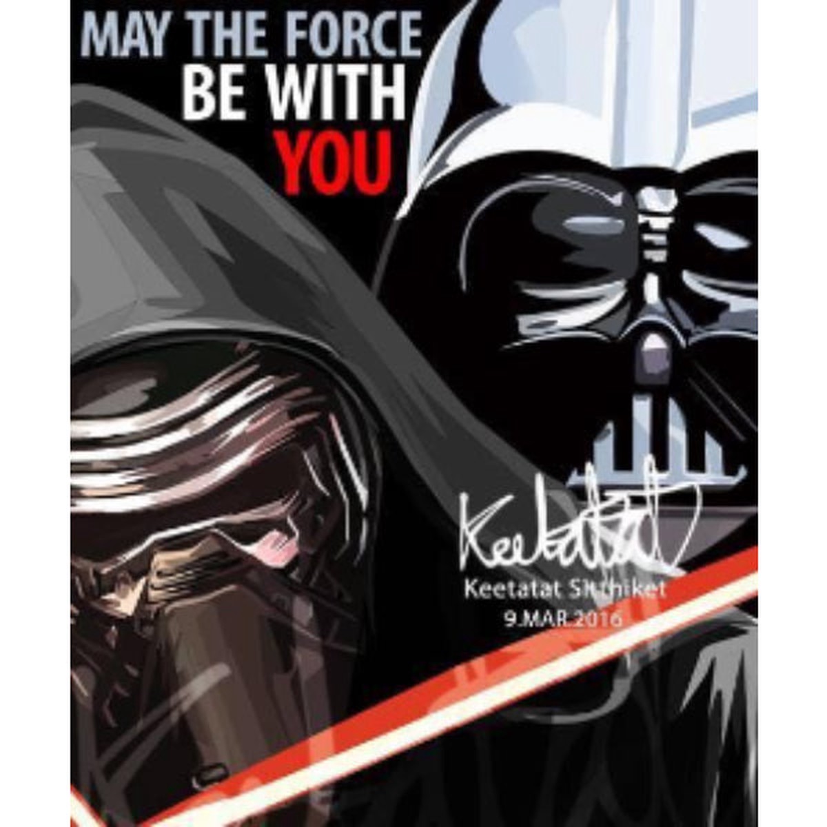 Drawing ( Kylo VS Darth Vader May The Force Be With You)