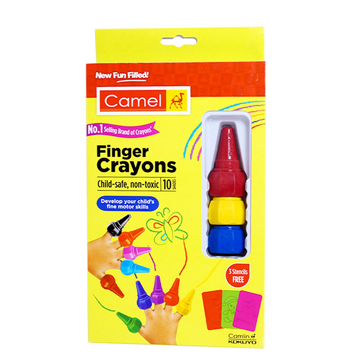 Finger Crayons 10 Shades 1 Box Camlin