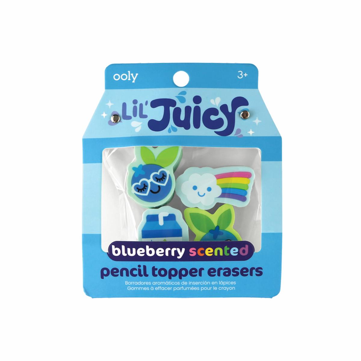 Lil' Juicy: 4 Scented Pencil Topper Erasers - Ages 3+