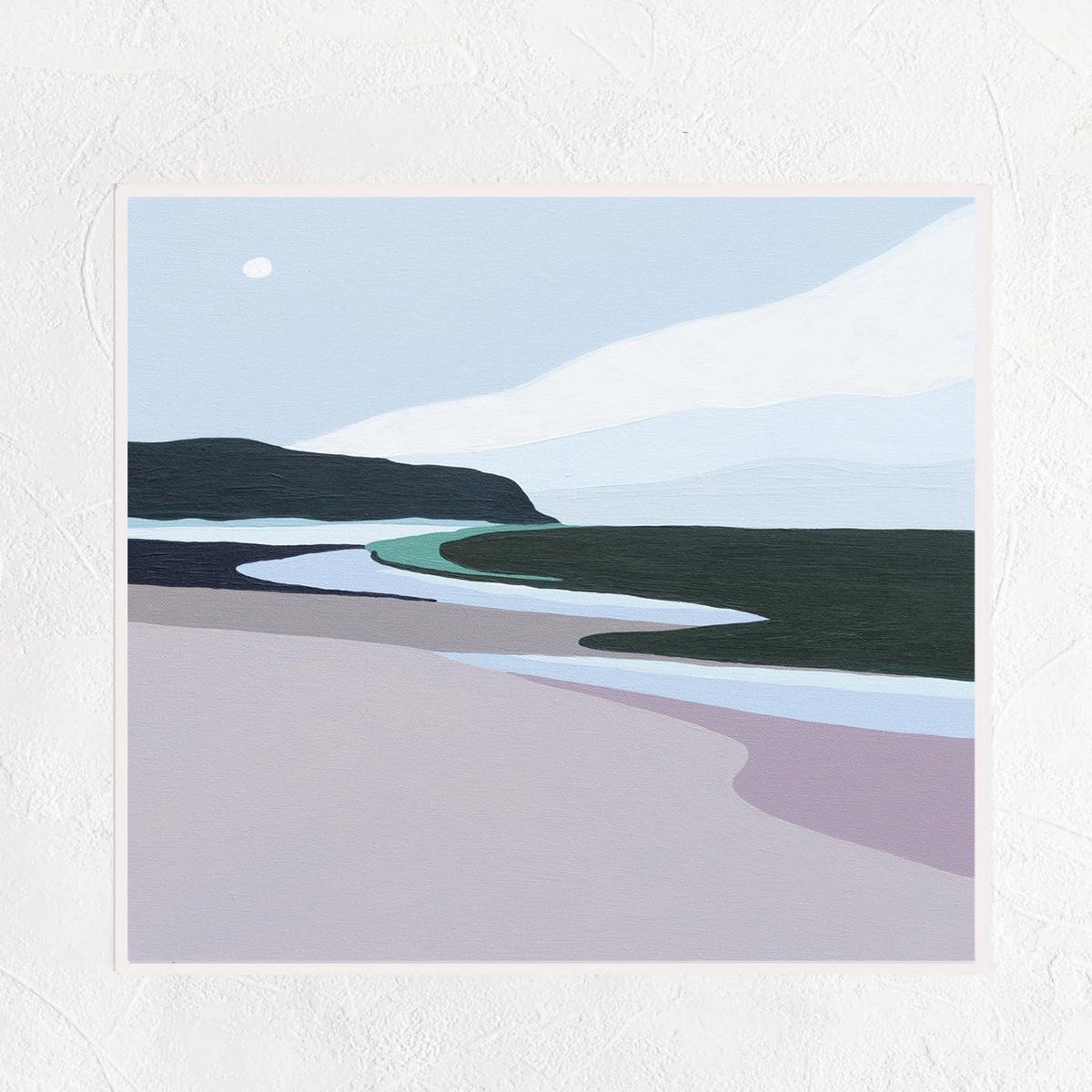 Moonrise On The Beach Print