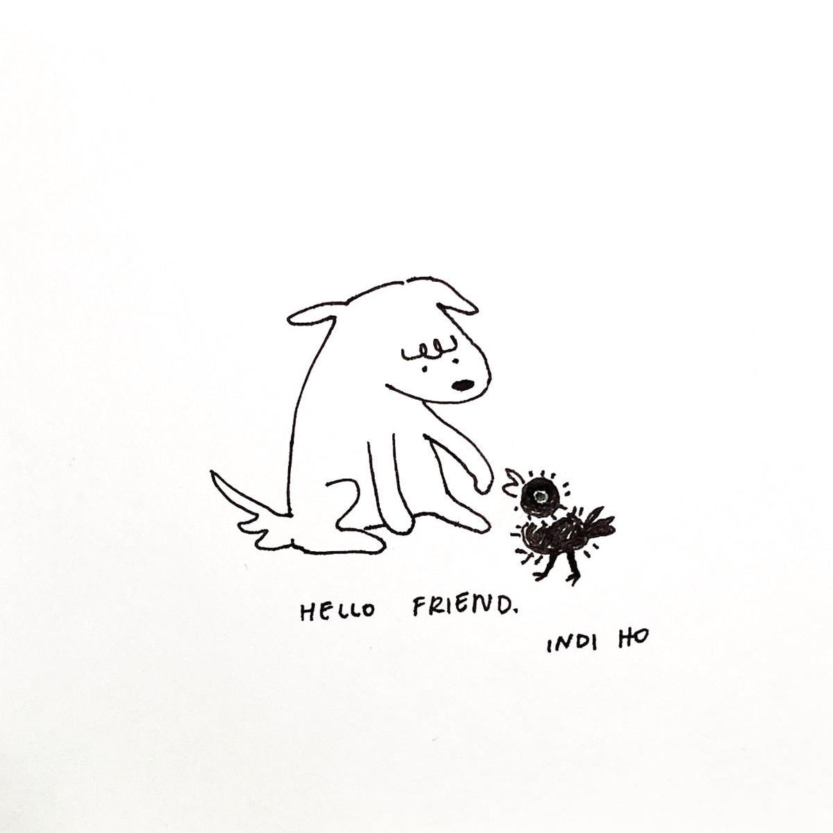 Raku (Mini) Gaki - Indi Ho - "Hello Friend"