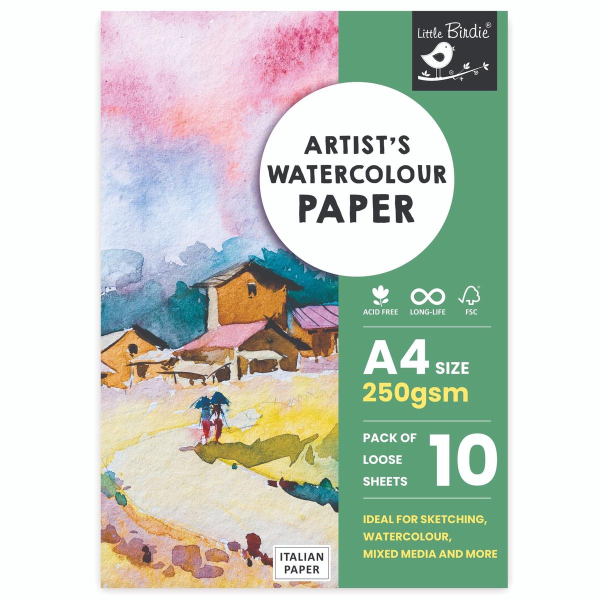 Artist`s Water Colour Paper A4 Size 250 Gsm Pack Of 10 Sheets
