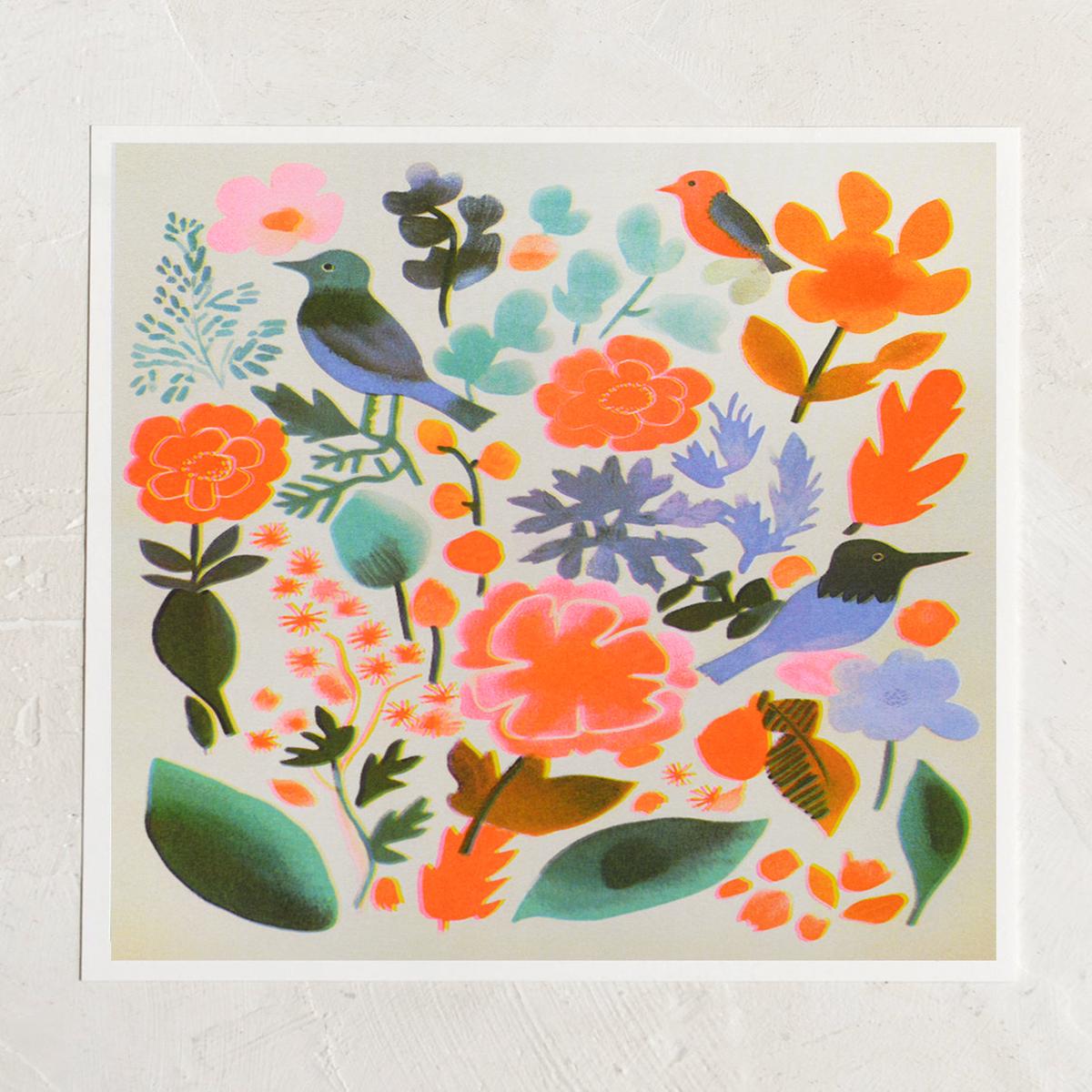 Birds & Flowers Print