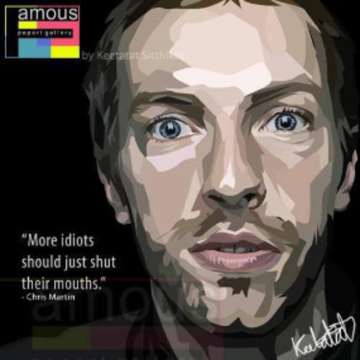 Pop Art Wall Decoration Drawing (Chris Martin)