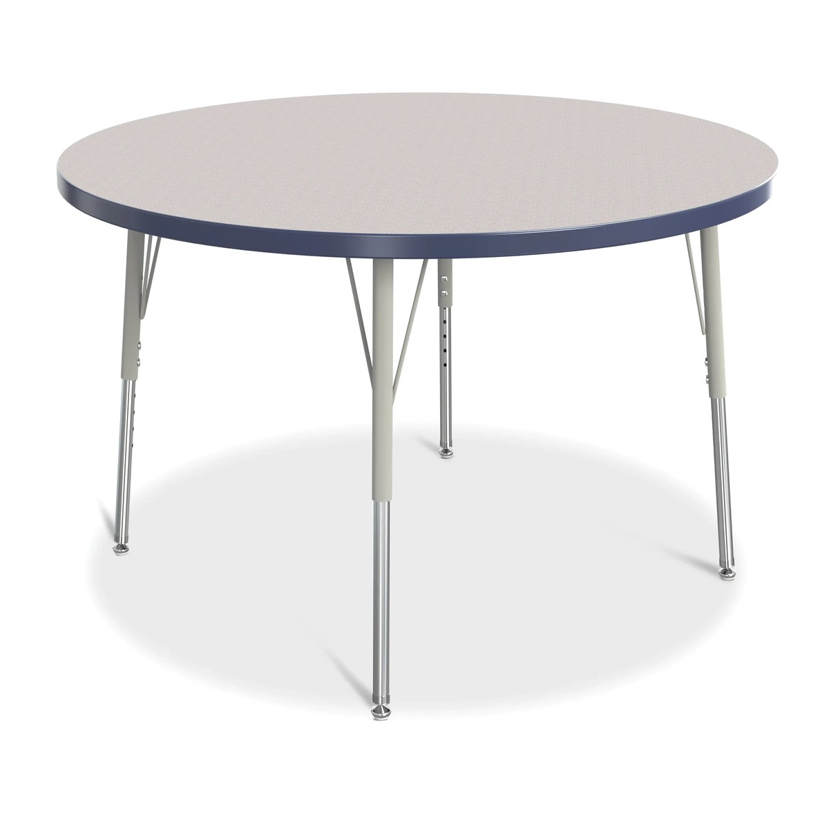 Berries Round Activity Table - 48" Diameter, E-height - Freckled Gray/Navy/Gray