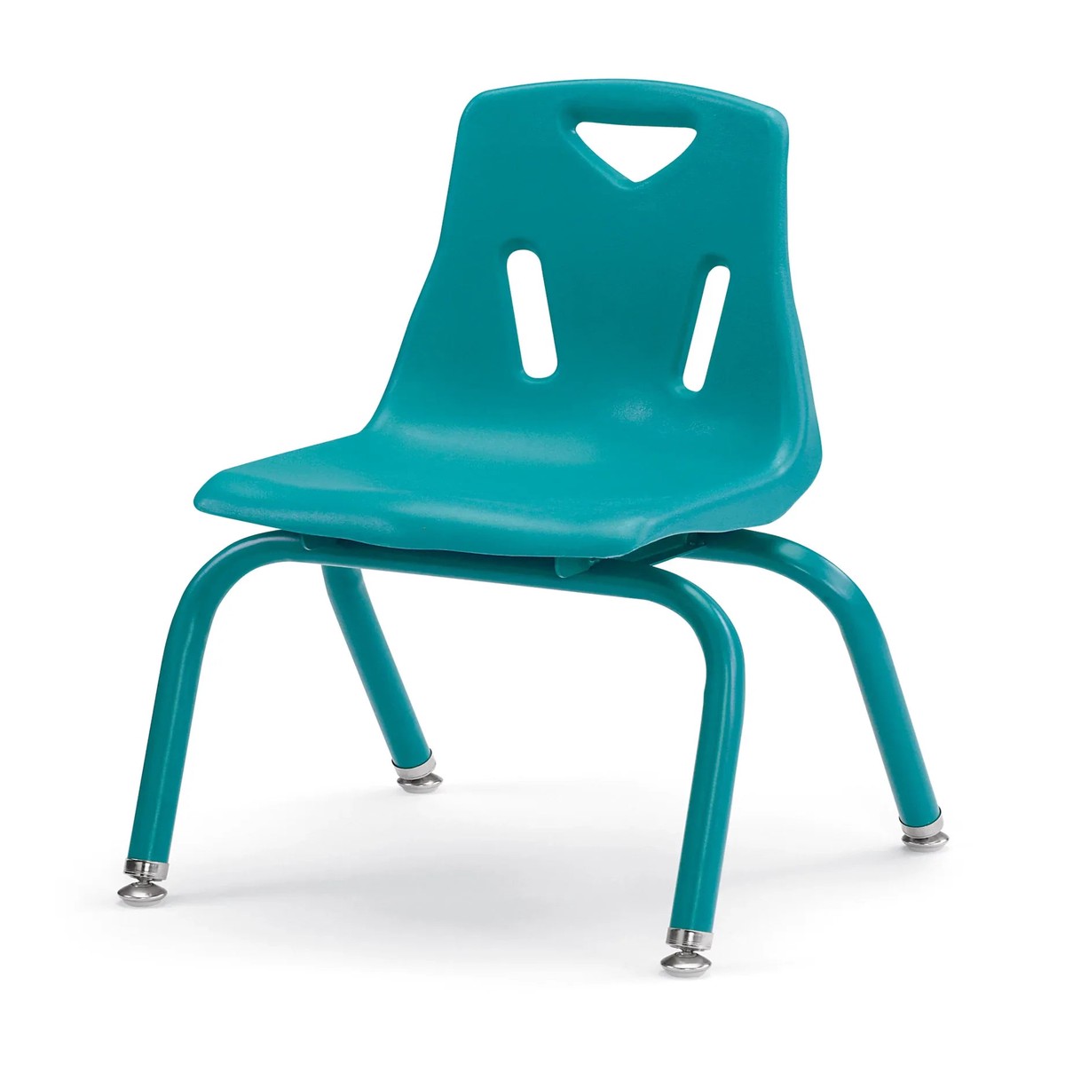 Berries Stacking Chair with Powder-Coated Legs - 12" Ht - Teal