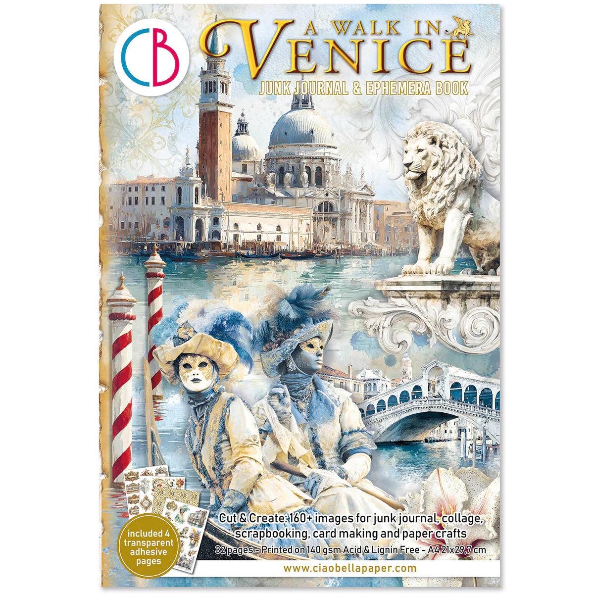 Ciao Bella A Walk in Venice Junk Journal & Ephemera Book A4 32/Pkg (CBB023)