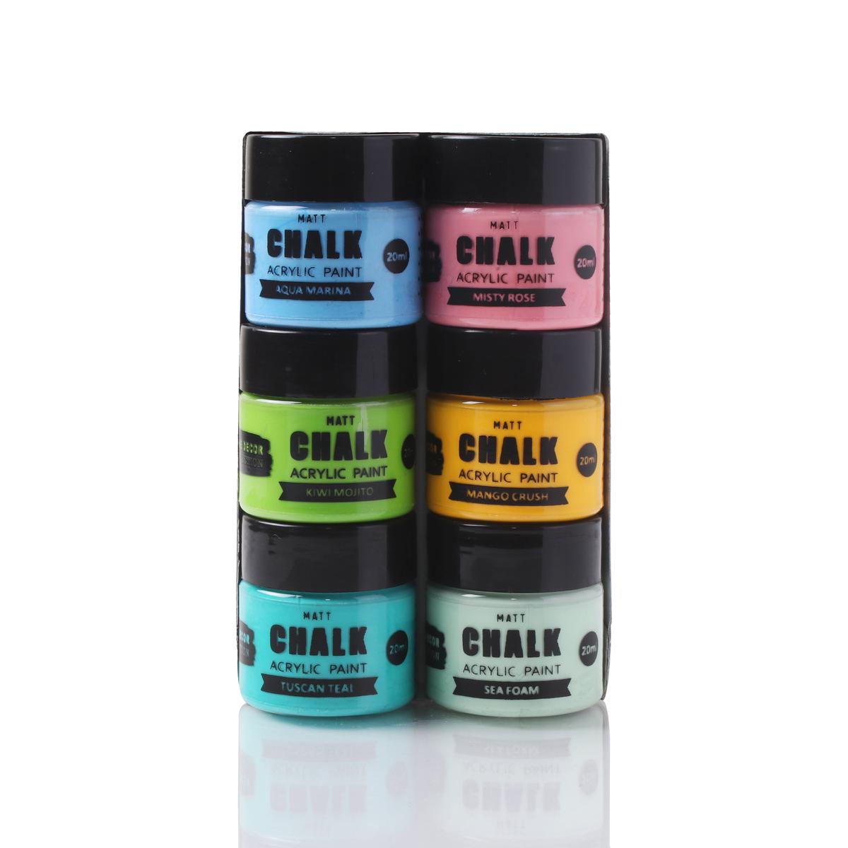 Home Decor Chalk Paint Colour Fusion 6Pcs X 20ml 1 Kit