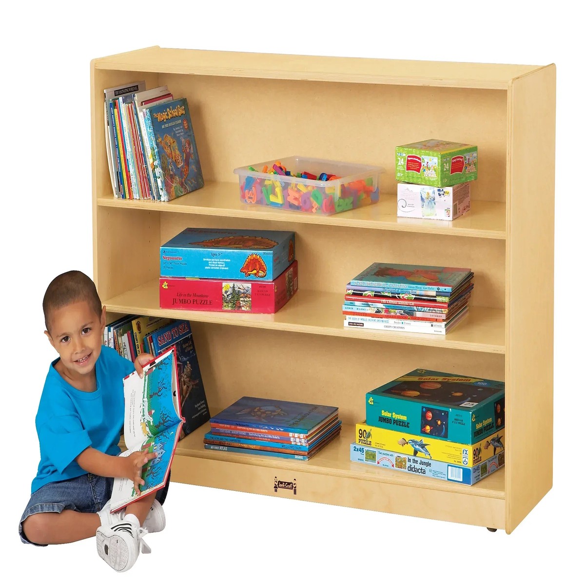 Jonti-Craft Super-Sized Adjustable Mobile Straight-Shelf