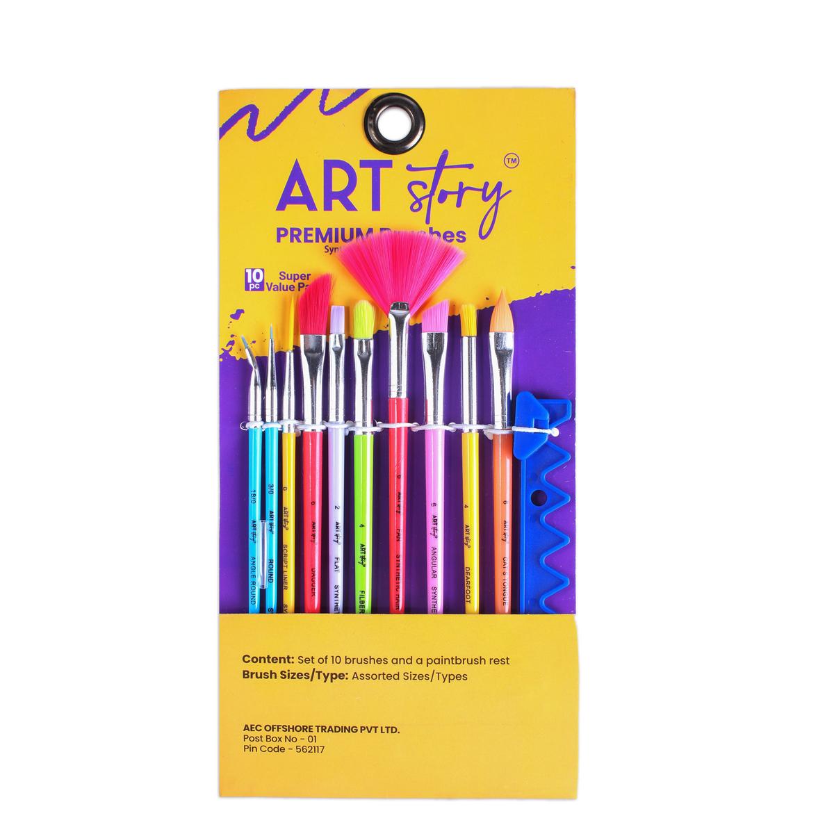 Kids Brush Set W/Holder 10Brush Holder 10Pc
