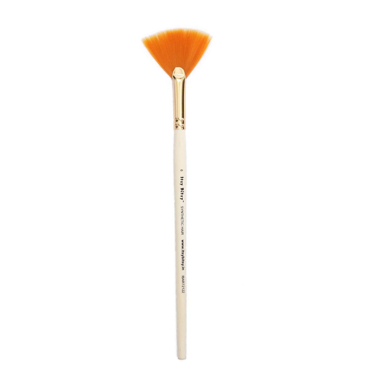 Synthetic Hair Fan Brush Size -6 Golds