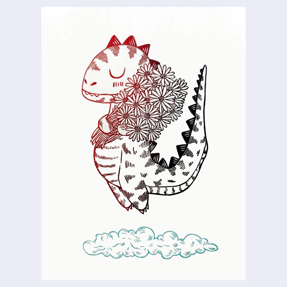 Alex Yun - "Bob the Dino" Linocut Print (Dino Show 2025)