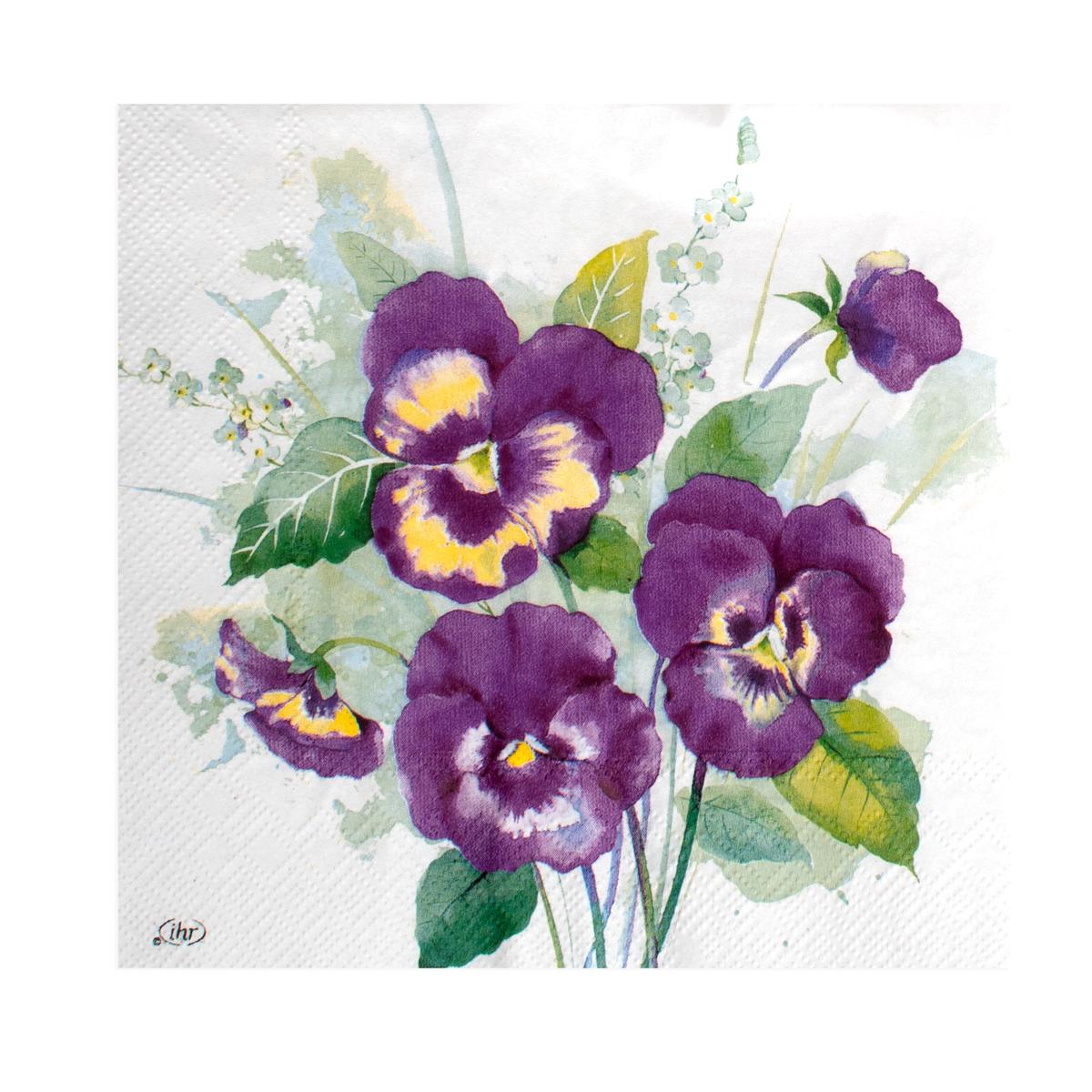Decoupage Napkin Charming Pansy 13 X 13inch 3PLY 1pc