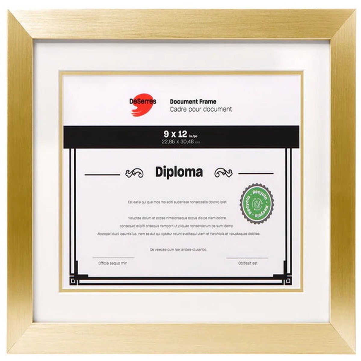 Diploma Frame Gold - 8.5x11"