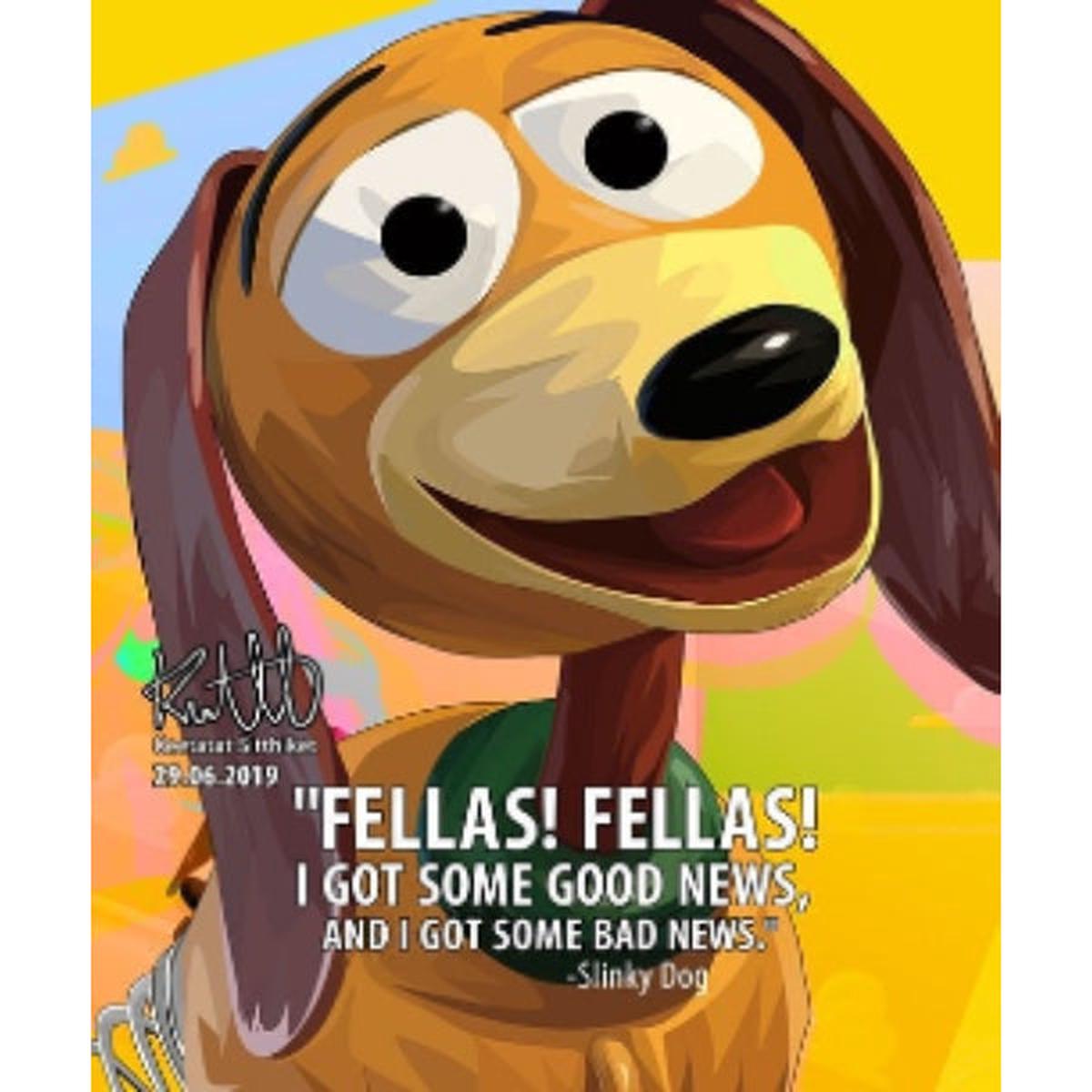 Pop Art Wall Decoration Drawing (Slinky Dog - I got some good news)  Toy Story  