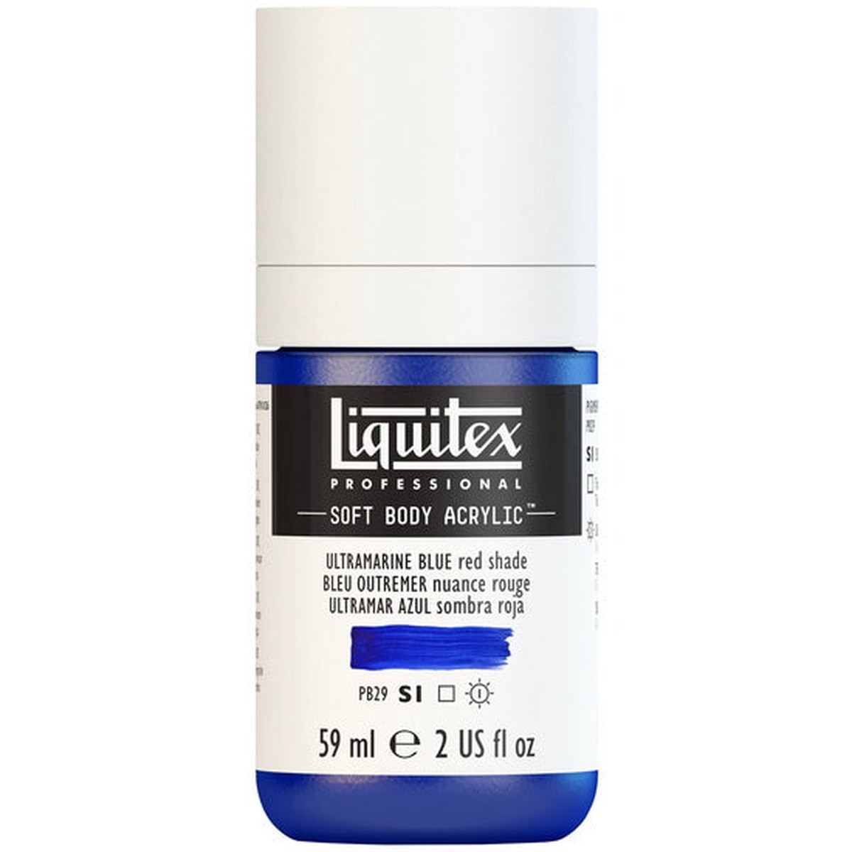 Soft body acrylic - 2oz - ultramarine blue red shade - s1