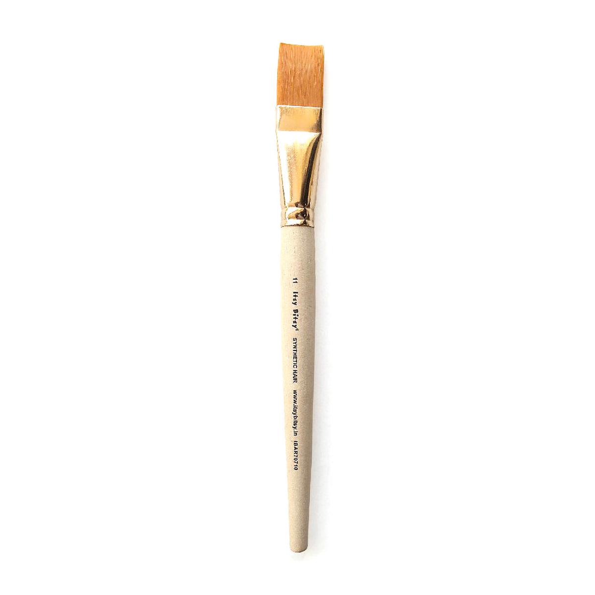 Synthetic Hair Flat Brush Size-11 Gold