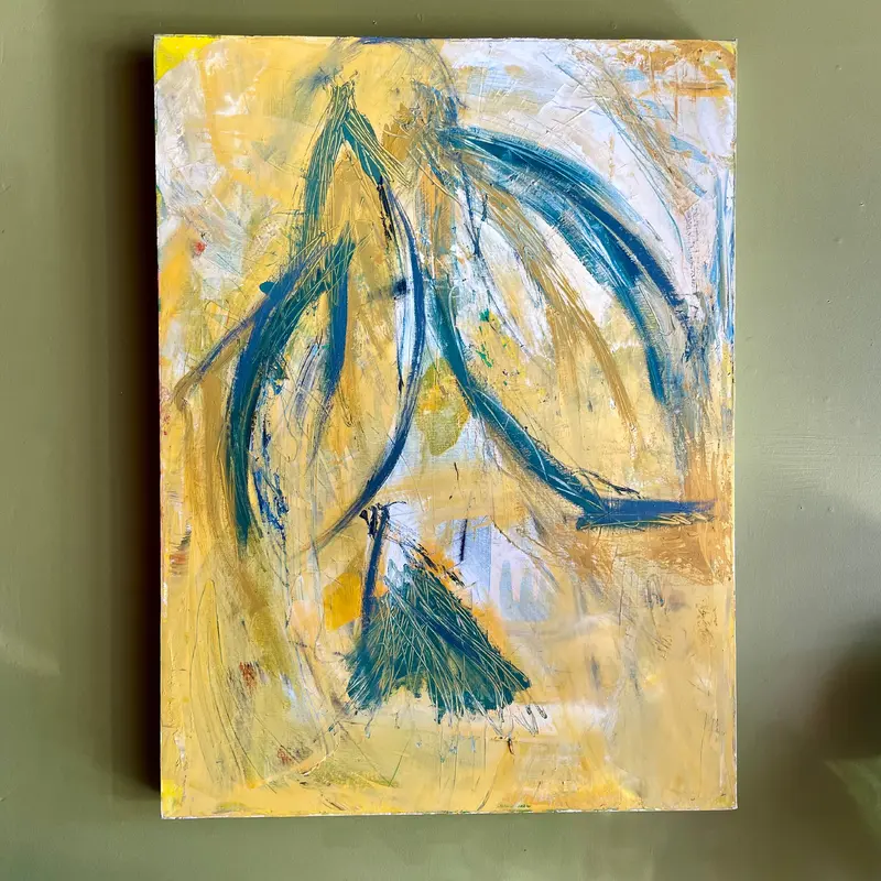“Flight” – 30″ x 40″ Oversized Abstract Painting by Dawn Leahy