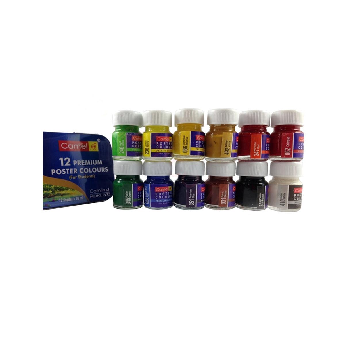 12 Premium Poster Colours 12Pc Bottle Camlin