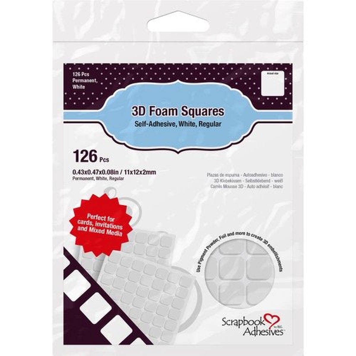 .5X.5 Foam Squares White