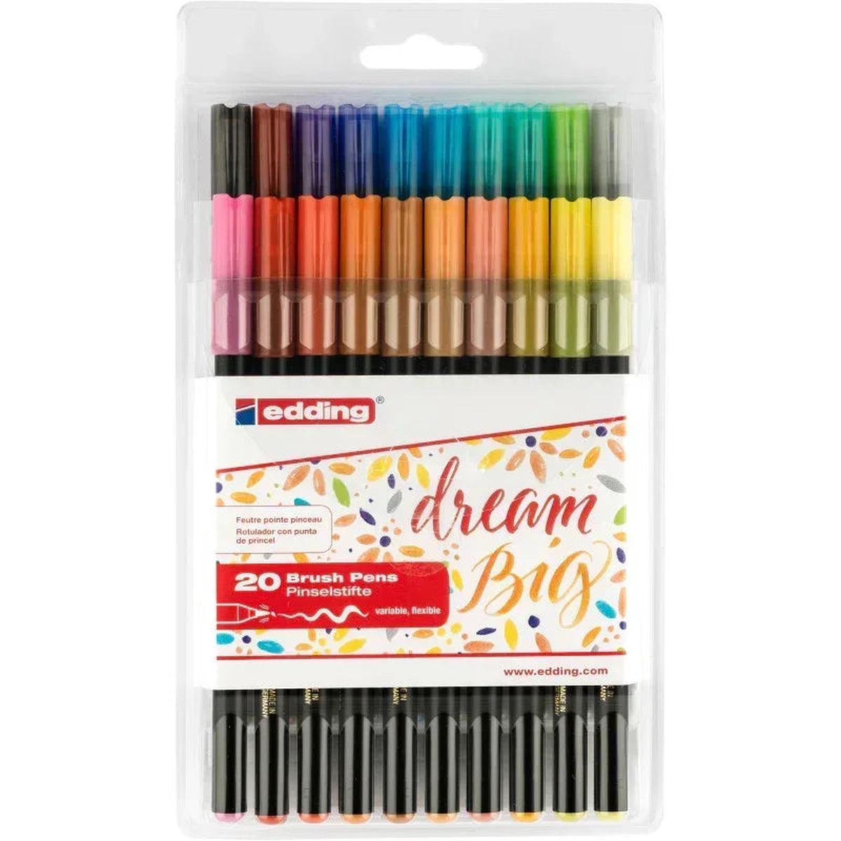 1340 Series Brush Pen Lettering Starter Set, Assorted Colors, Set of 20
