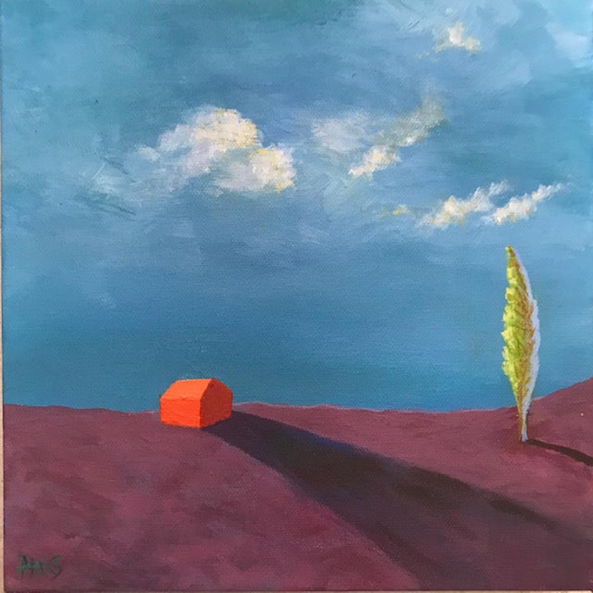 "Orange House" by Frank Haas, Acrylic on Canvas