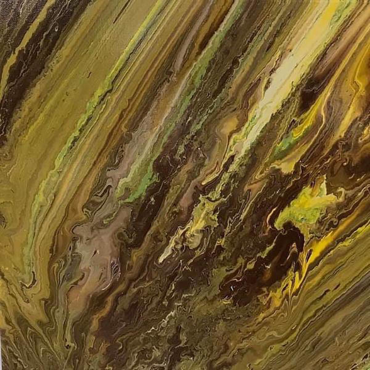 “Golden Flames” By Jeff Musillo, Enamel on Canvas