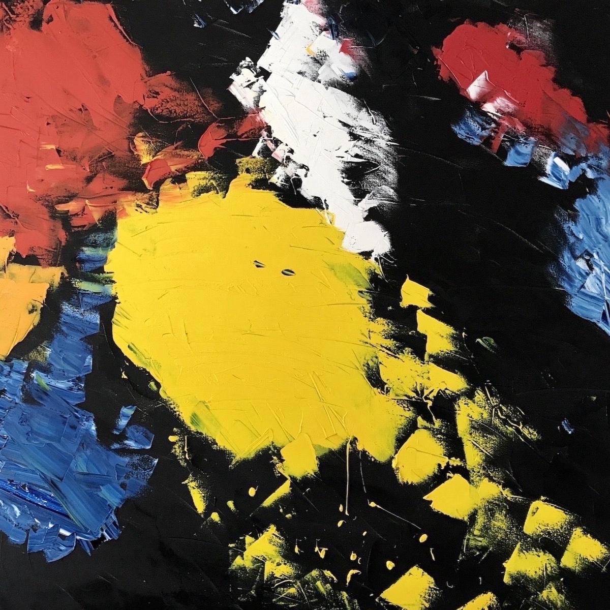 “Colours on black” by Hugo Auler Jr, Oil on Canvas
