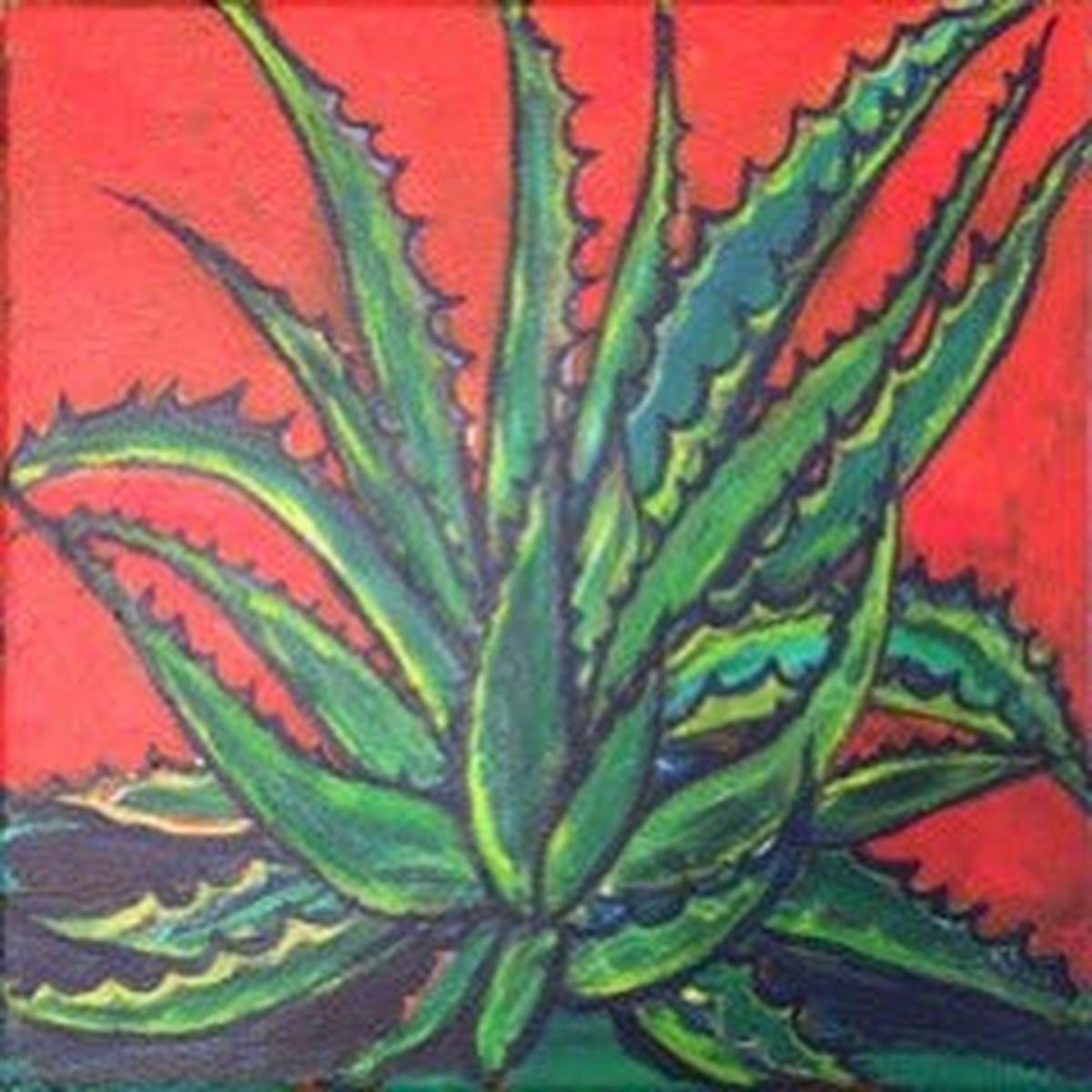 “Agave II ” by Debra Robertson, Oil on Canvas Panel