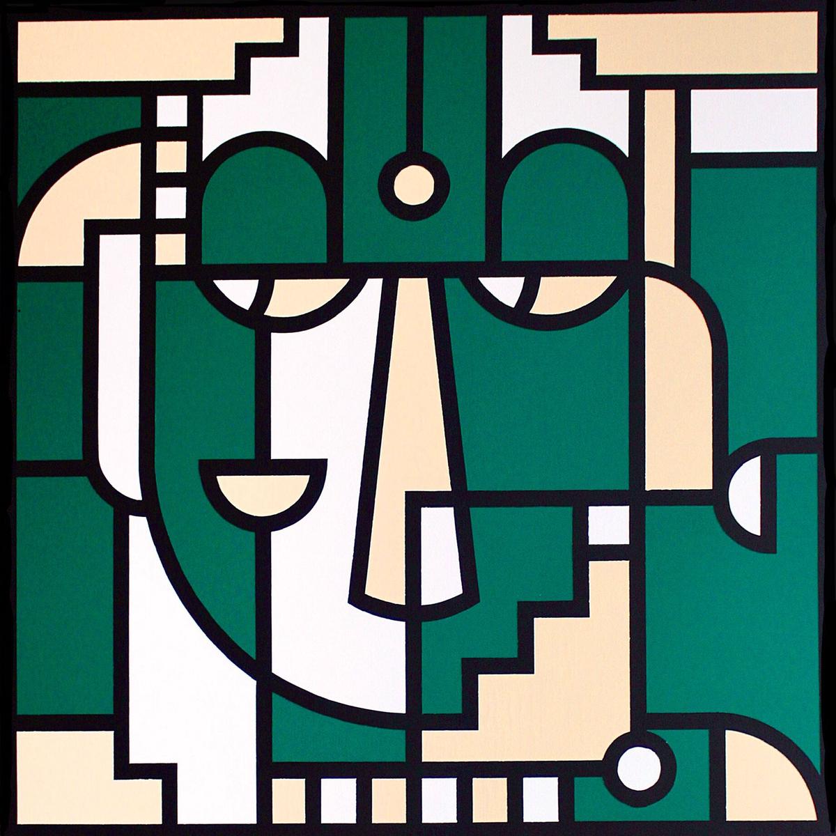 “Beige Face” by Arnaud LALY, Acrylic on Canvas