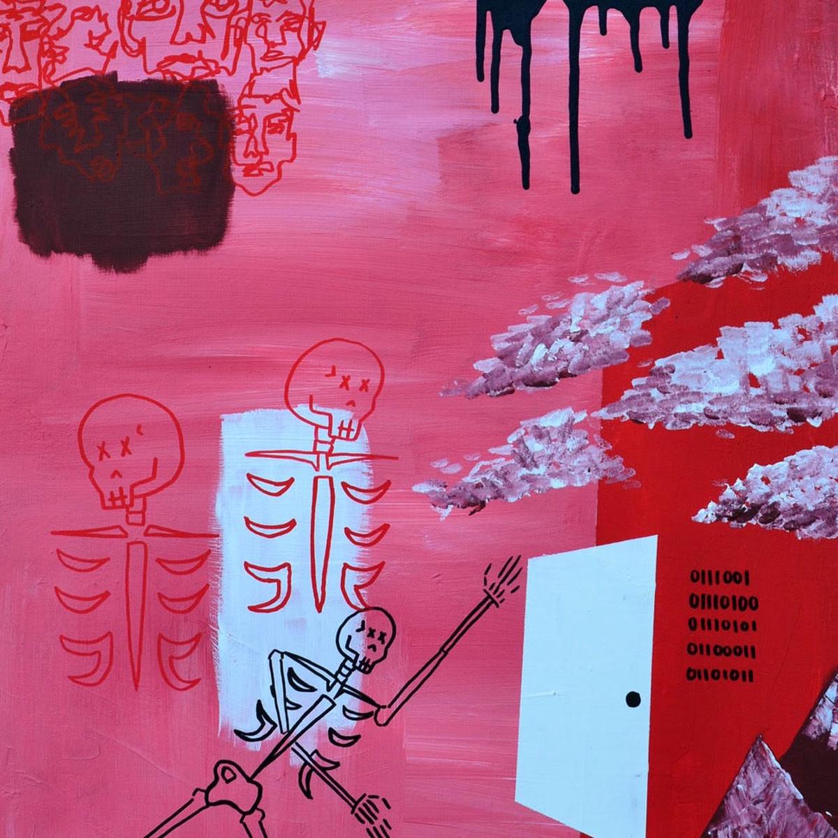 “I Really Need To Get Out Of Here” by Stella Guan, Mixed Media on Canvas