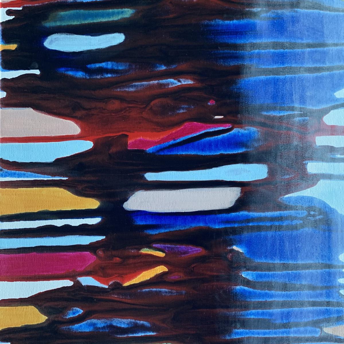 “Dark Center Drips” by Christine Addae, Acrylic on Canvas