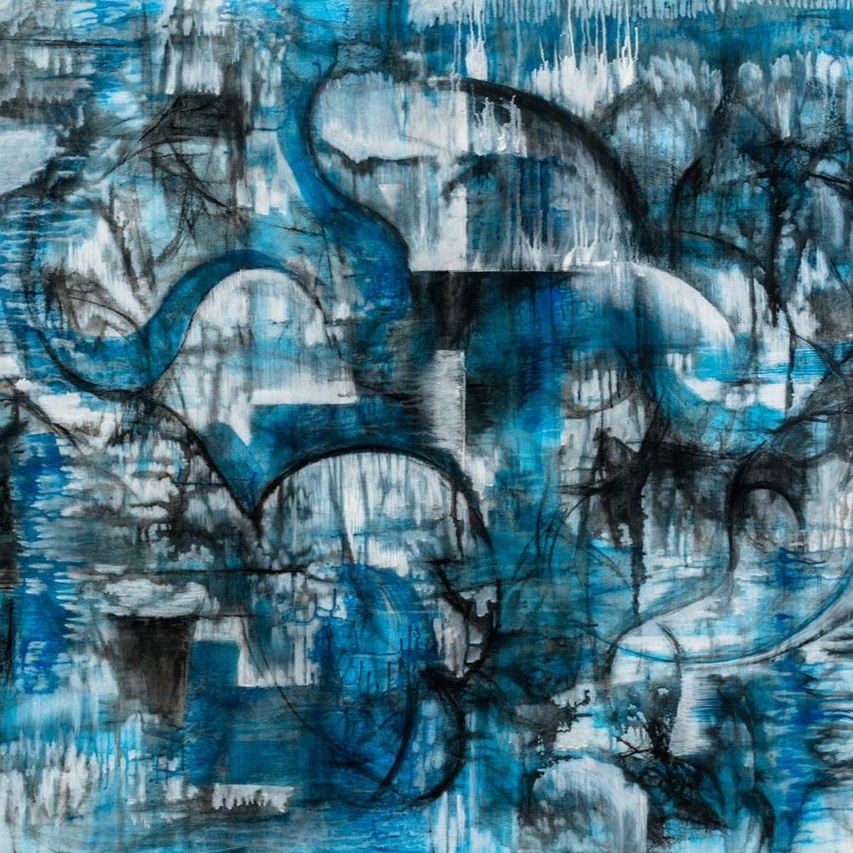 “All Night Long” by Aleksandra Ilic Bjelica, Acrylic and Charcoal on Canvas