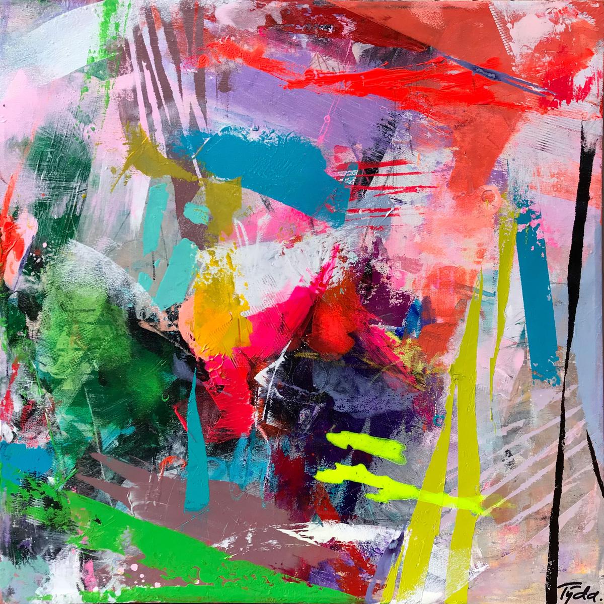 “At the Right Moment” by Tereza ‘Tyda’ Sterbova, Acrylic and Mixed Media on Canvas